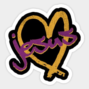 I Love Jesus Vintage 80's & 90's Purple and Yellow Sticker